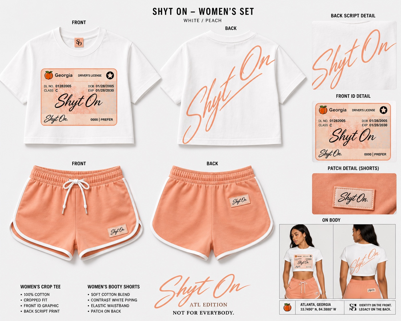 SHYT ON ID-card shirt front and back design